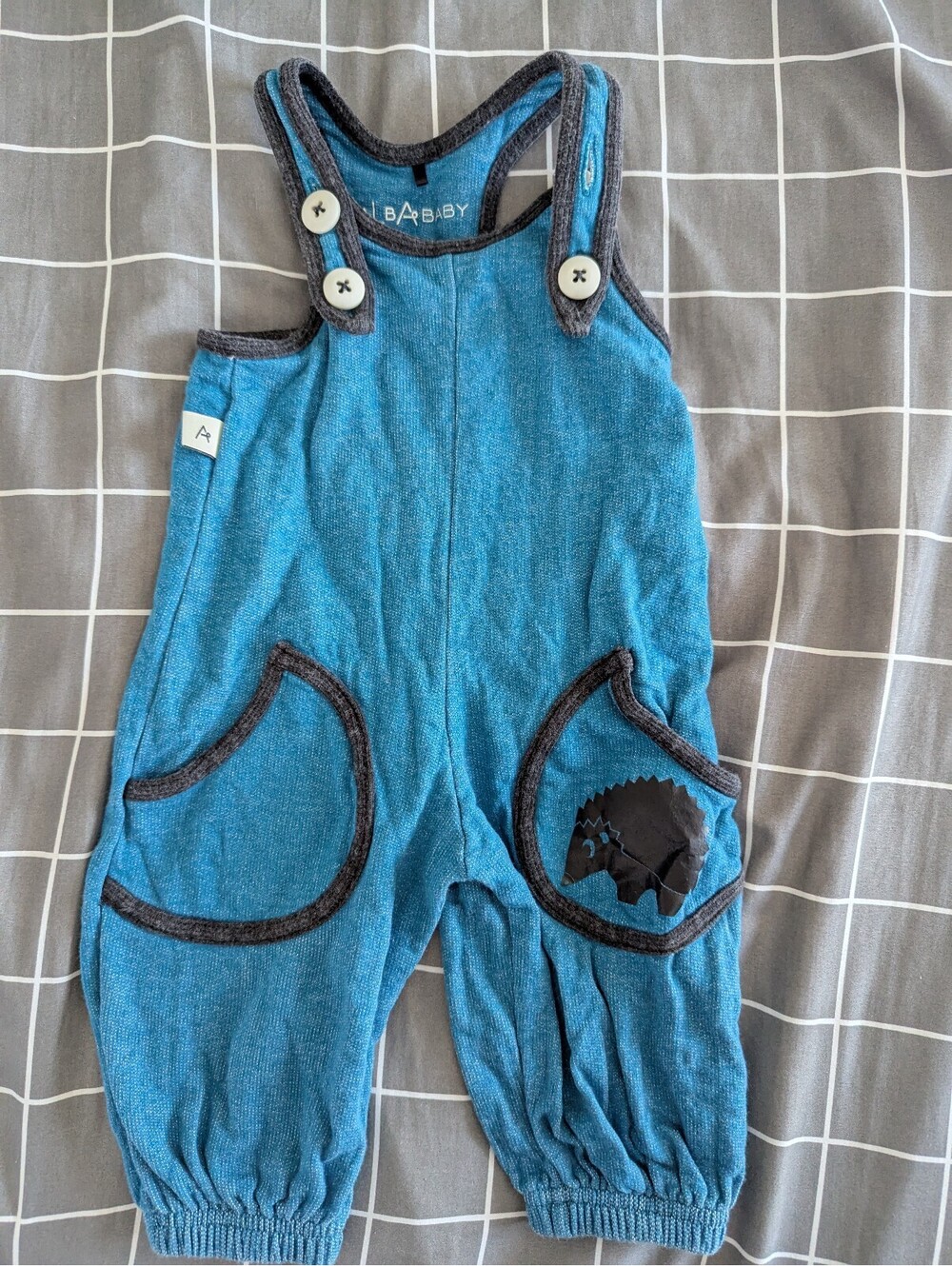 Alba blue hedgehog dungarees